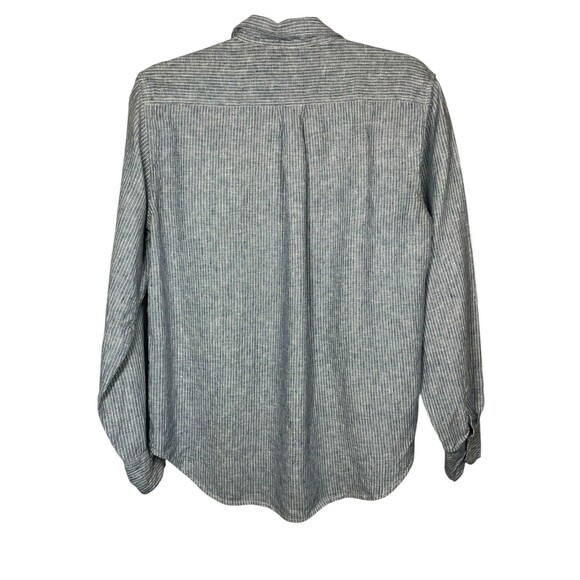 Everlane Relaxed Fit Linen Button Down Shirt Women's Size 6 blue Stripe Classic - Picture 3 of 12